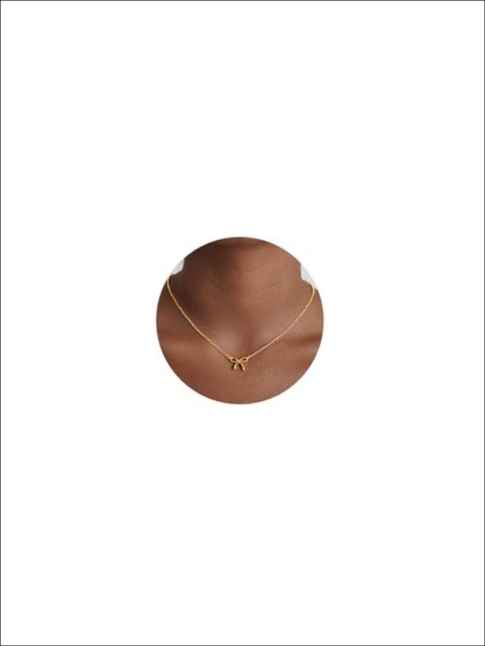 Dainty Bow Pendant Necklace 14k Gold Plated Brass 16in Adjustable Chain Women